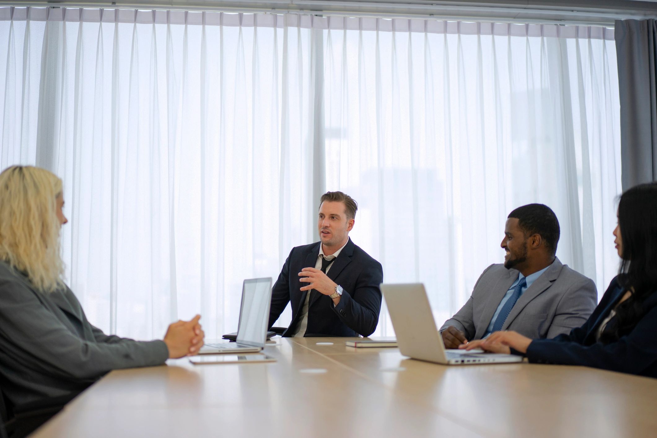 Technology professionals meeting in a conference room